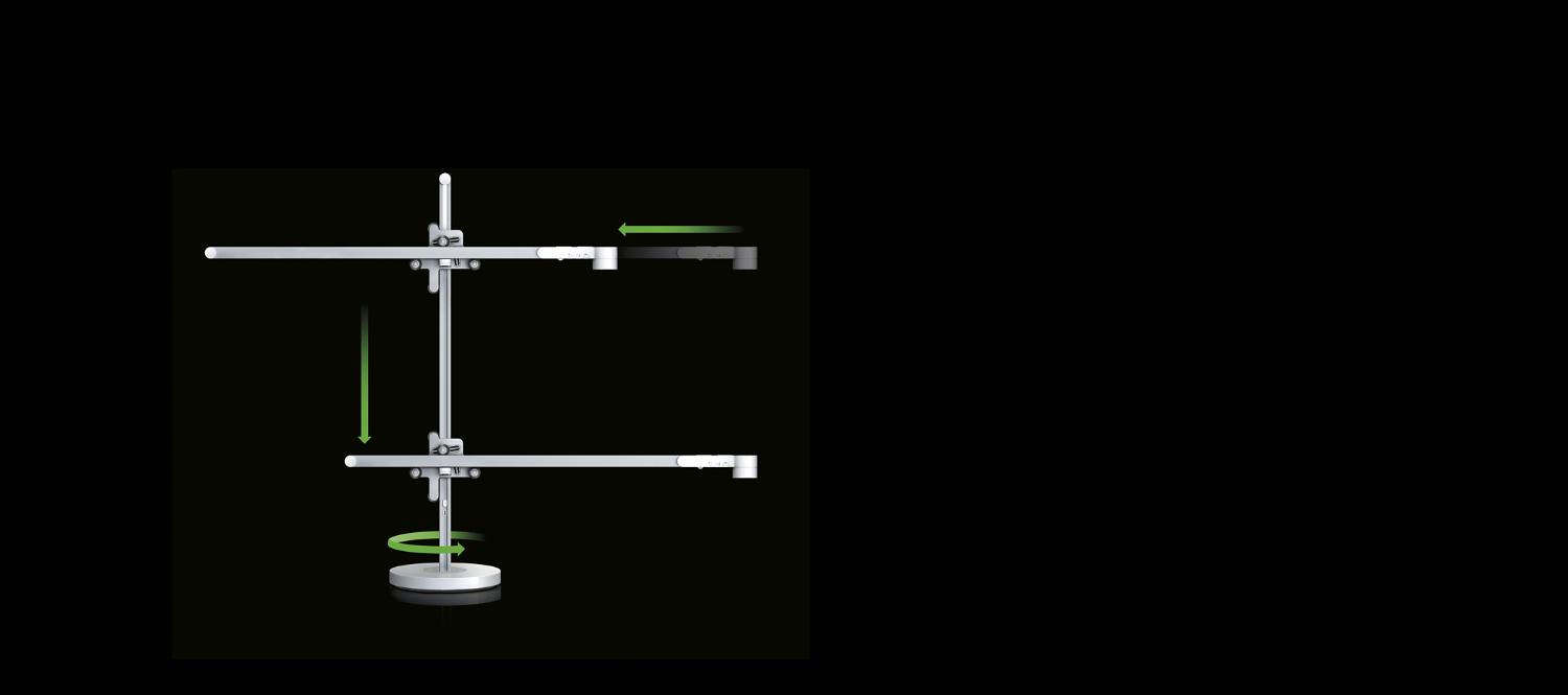 Graphic of light's flexible positioning